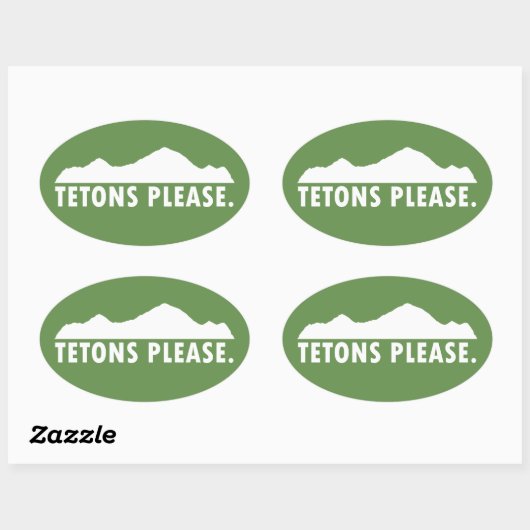 Tetons bitte ovaler aufkleber (Blatt)