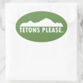 Tetons bitte ovaler aufkleber (Tasche)
