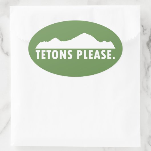 Tetons bitte ovaler aufkleber (Tasche)