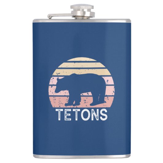 Tetons Retro Bär Flachmann (Vorderseite)