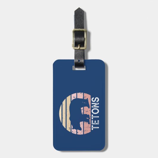 Tetons Retro Bär Gepäckanhänger (Vorderseite vertikal)