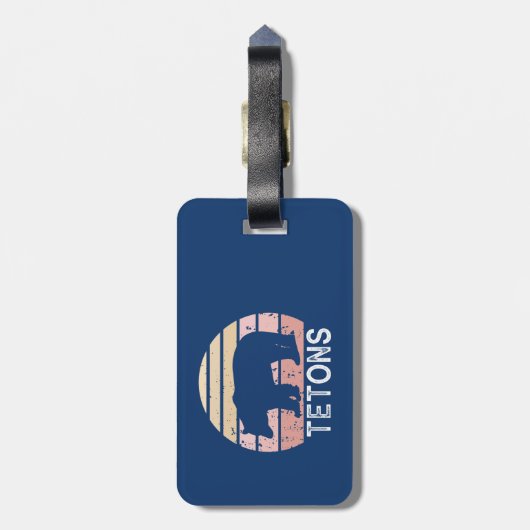 Tetons Retro Bär Gepäckanhänger (Rückseite vertikal)