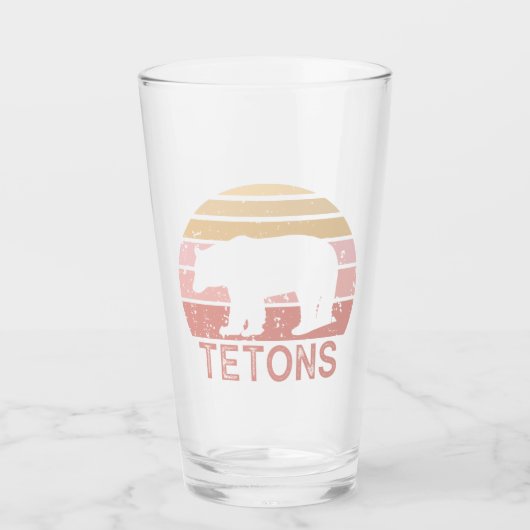 Tetons Retro Bär Glas (Vorderseite)