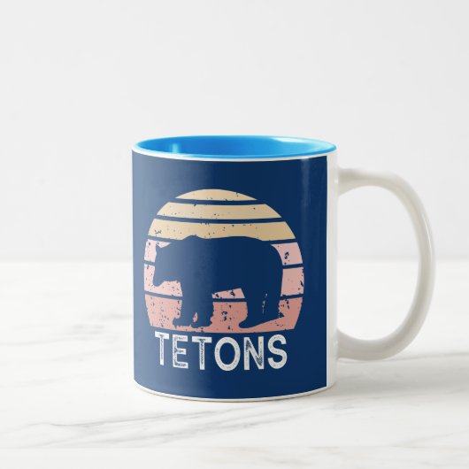 Tetons Retro Bär Zweifarbige Tasse (Rechts)