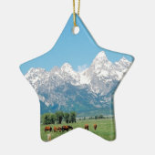 Tetons und Pferde Keramikornament (Links)