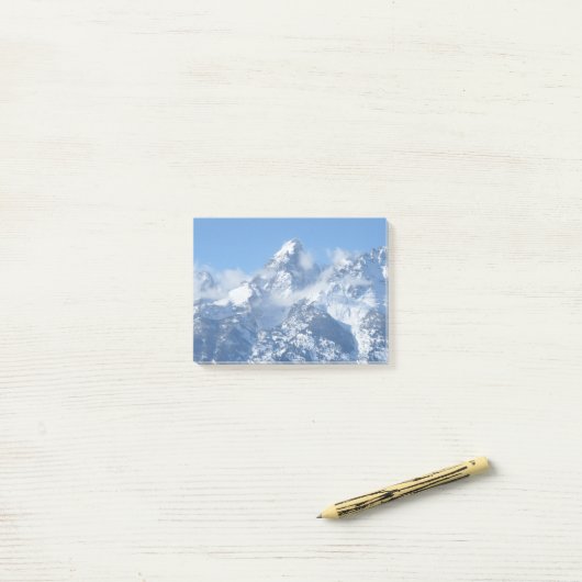 Tetons und Wolken Post-it Klebezettel (Auf Schreibtisch)