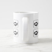 Tetra Square Knopfmuster aus schwarzem Rock Jumbo-Tasse (Rückseite)