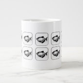 Tetra Square Knopfmuster aus schwarzem Rock Jumbo-Tasse (Vorderseite)
