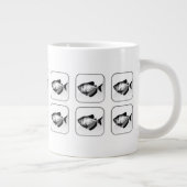Tetra Square Knopfmuster aus schwarzem Rock Jumbo-Tasse (Rechts)