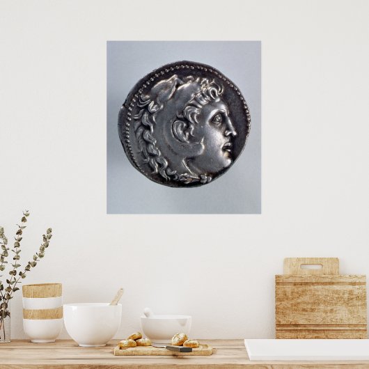 Tetradrachma, das Alexander den Großen darstellt Poster (Küche)