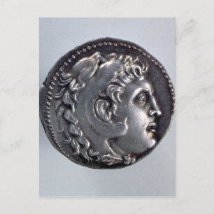 Tetradrachma, das Alexander den Großen darstellt Postkarte