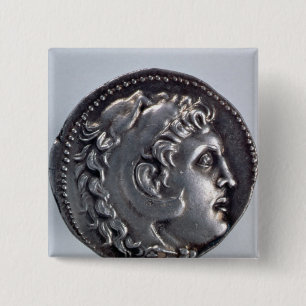 Tetradrachma, das Alexander der Große darstellt Button