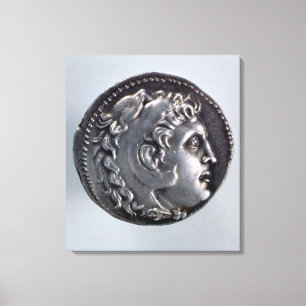 Tetradrachma, das Alexander der Große darstellt Leinwanddruck