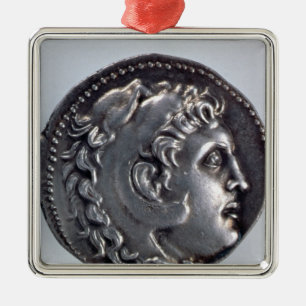 Tetradrachma, das Alexander der Große darstellt Silbernes Ornament