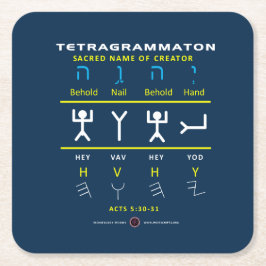 Tetragrammaton YHVH Rechteckiger Pappuntersetzer