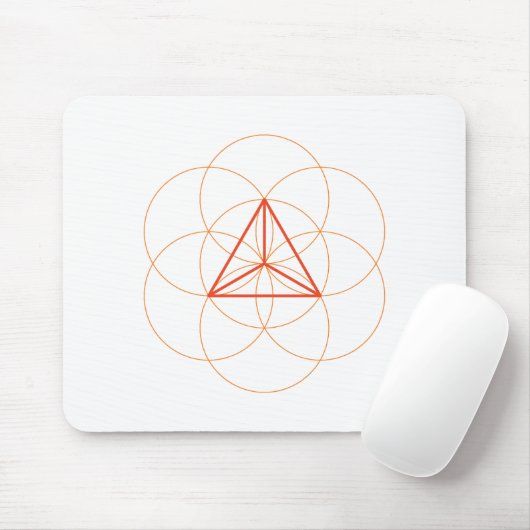 Tetrahedron Sacred Geometry Mouse Pad - Red-Orange Mousepad (Mit Mouse)