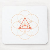 Tetrahedron Sacred Geometry Mouse Pad - Red-Orange Mousepad (Vorne)