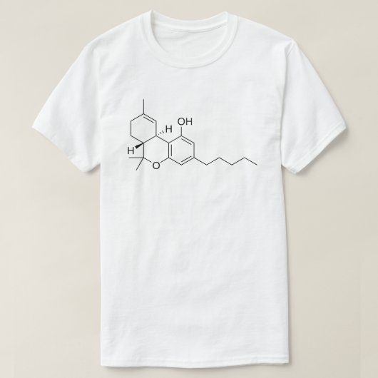 Tetrahydrocannabinol molekulare Struktur T-Shirt (Design vorne)