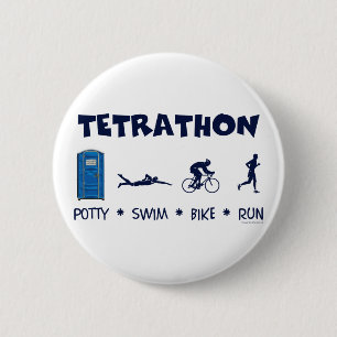 Tetrathon Triathlon-T - Shirt Button
