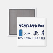Tetrathon Triathlon T - Shirt Magnet (Vorderseite/Rückseite)