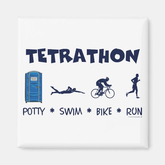 Tetrathon Triathlon T - Shirt Magnet (Vorne)