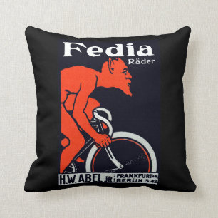 Teufel 1920, der Fahrrad fährt Kissen
