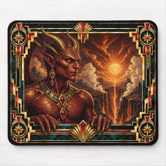 Teufel, Art Deco Mythisch Mousepad (Vorne)
