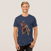 Teufel auf Fahrrad Tri-Blend Shirt (Vorderseite voll)