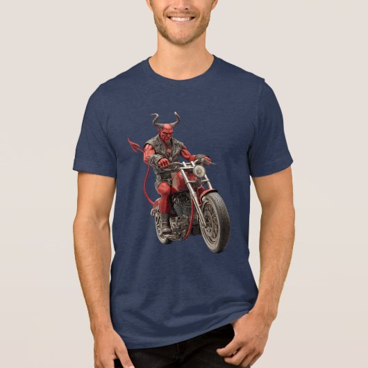 Teufel auf Fahrrad Tri-Blend Shirt (Vorderseite)