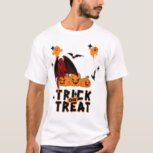 Teufel auf Kürbis-Süßes-oder-Saures T-Shirt