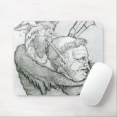 Teufel, der den Kopf des Mannes als Saxophon, 1144 Mousepad (Mit Mouse)