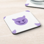 Teufel Emoji Getränkeuntersetzer (Linke Seite)