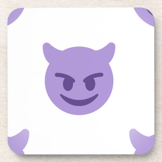 Teufel Emoji Getränkeuntersetzer (Vorderseite)