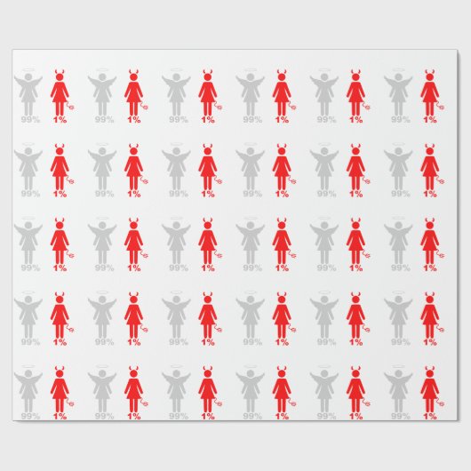 Teufel-Frau 99% Engels-1% Geschenkpapier (Flach)