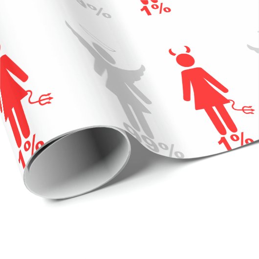 Teufel-Frau 99% Engels-1% Geschenkpapier (Rolleneckpunkt)