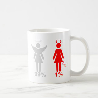 Teufel-Frau 99% Engels-1% Kaffeetasse