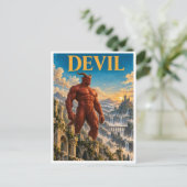 Teufel, Gothic Fantasy Monster Postkarte (Stehend Vorderseite)