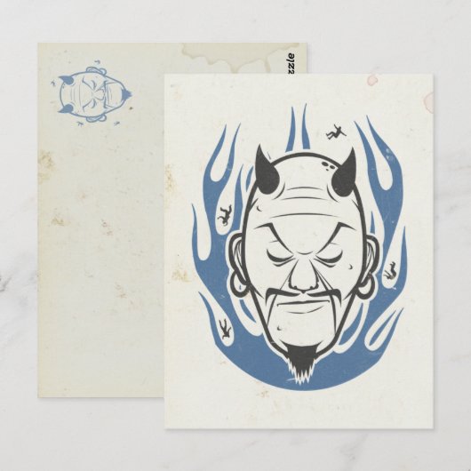 Teufel Head Postkarte (Vorne/Hinten)