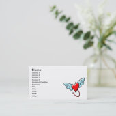 Teufel-Herz mit Flügel-(frecher) Visitenkarte (Stehend Vorderseite)