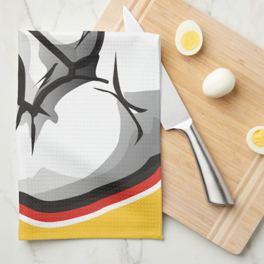 Teufel-Horn-Handzeichen Geschirrtuch (Viertel Falte)