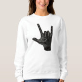 Teufel Hörner Handfrauen Sweatshirt (Vorderseite)