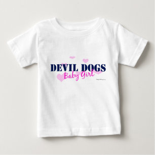 Teufel-HundeBaby - mit Herzen langer Hülse Baby T-shirt