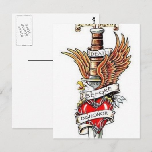 Teufel Hunden Postkarte (Vorne/Hinten)