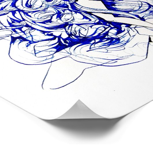 Teufel in einem blauen Kleid Poster (Ecke)