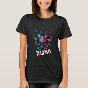Teufel Knochen Tekno Rave Musik Harter Techno Rave T-Shirt