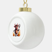 Teufel Kuh Unfug Keramik Kugel-Ornament (Rechts)