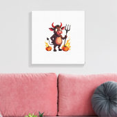 Teufel Kuh Unfug Leinwanddruck (Insitu (Wohnzimmer))