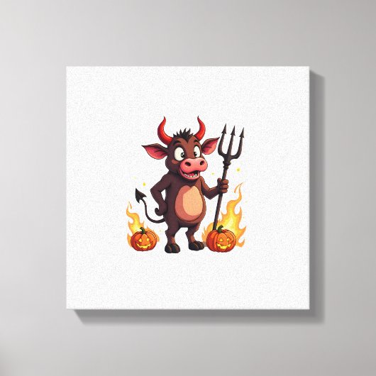Teufel Kuh Unfug Leinwanddruck (Vorderseite)