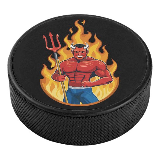 Teufel mit Dreizack Eishockey Puck (3/4)