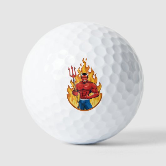 Teufel mit Dreizack Golfball (Vorderseite)
